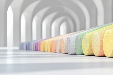 Poster - Vibrant Pastel Chalks in a Modern Archway Setting