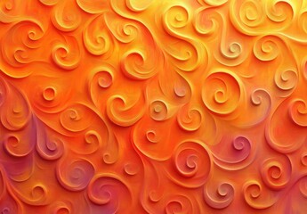 Poster - Swirling Patterns in Warm Tones with Soft Curves and Vibrant Colors for Background or Textile Design