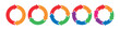 © dwiwahyu - Colorful circle transition stages. Circular arrows. Diagram infographic set. Rotation cycle vector 2, 3, 4, 5, 6, parts. Cyrcle, process, and flow concept