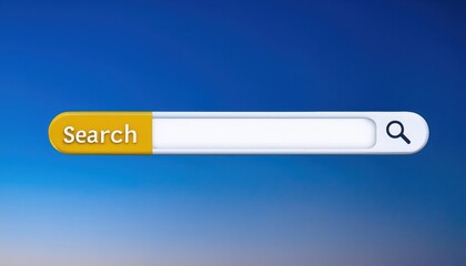 A clean search bar design against a blue gradient background for digital interfaces.