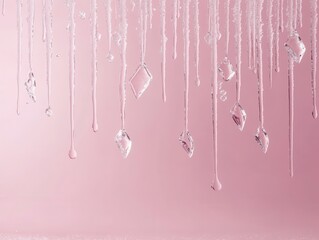 Aufkleber - Abstract Pink Background with Dripping Water Droplets