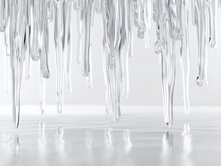 Aufkleber - Abstract Icicle Formation: A Study in Winter Textures