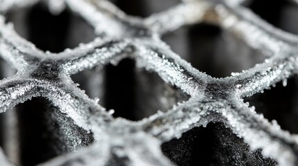 Poster - Frost Patterns on Metal in Macro Focus