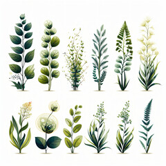 Aufkleber - A diverse collection of plants showcasing unique shapes and colors in a bright and inviting space
