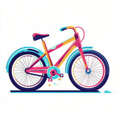 Poster - Vibrantly designed bicycle showcasing a kaleidoscope of colors and artistic flair perfect for creative spaces and decor