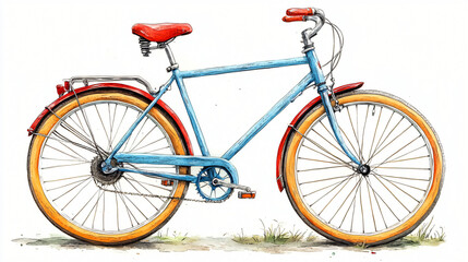 Aufkleber - Stunning watercolor artwork featuring a bicycle captured in vibrant colors and artistic flair for home decor enthusiasts