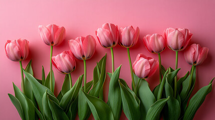 Aufkleber - Gorgeous pink tulips gracefully arranged in a vase symbolizing spring and renewal with their bright and cheerful presence