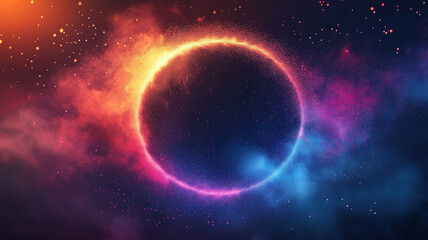 Poster - Intricate abstract background with a circular shape formed by scattered particles
