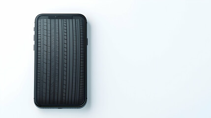 Poster - Black Smartphone With Textured Pattern Against White Backdrop