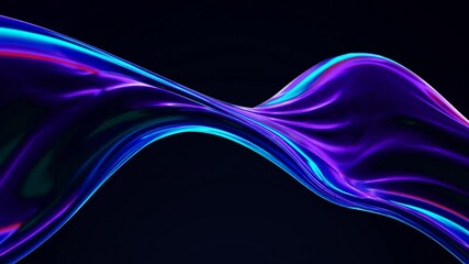 Fototapete - Abstract Glowing Wave Shapes in Ultraviolet Spectrum, Futuristic Neon Light Curves, Dynamic Purple Blue Gradient Design, Modern Digital Background, Vibrant Energy Flow, Creative Technology Texture 