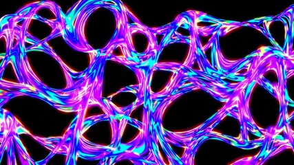 Fototapete - Abstract Glowing Wave Shapes in Ultraviolet Spectrum, Futuristic Neon Light Curves, Dynamic Purple Blue Gradient Design, Modern Digital Background, Vibrant Energy Flow, Creative Technology Texture 