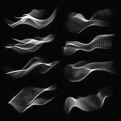 Wall Mural - smoke collection isolated on black background. smoke abstract background for design.
