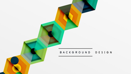 Poster - Hexagons design geometric abstract background