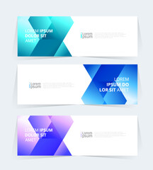 Wall Mural - geometric banner design with vector presentation template.