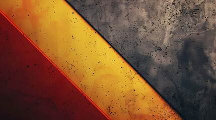 Poster - Abstract texture featuring diagonal color gradients of red, yellow, and gray with speckles