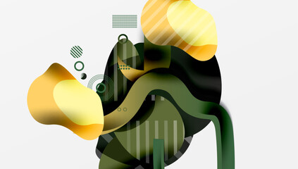 Poster - Abstract liquid shapes and lines background