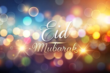 Poster - Abstract Eid Mubarak blurred background design illustration - stock illustration.