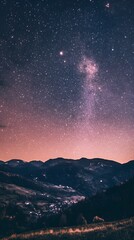 Wall Mural - sunset over the mountains