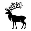 © Parvin - Reindeer vector silhouette illustration black color