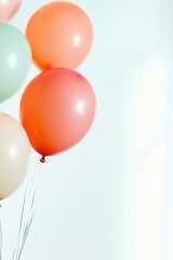 Aufkleber - collection of colorful balloons floating gently against blurred background creating serene atmosphere