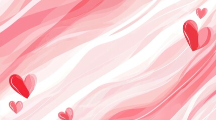 Aufkleber - Abstract Pink and Red Wave Background with Hearts