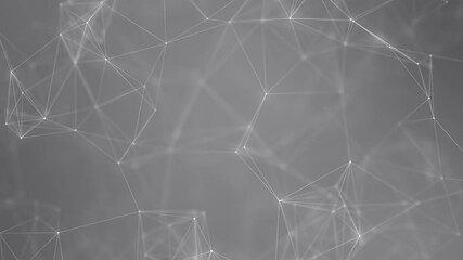 Poster - line connect network animation on gray background. Line technology data connection and business background	