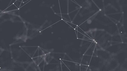 Poster - line connect network animation on black background. Line technology data connection and business background	