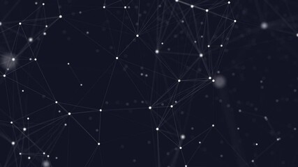 Poster - line connect network animation on black background. Line technology data connection and business background	