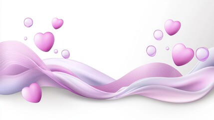 Aufkleber - Pink and white background with hearts for romantic or valentines day themes
