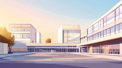 Poster - Modern Architecture Vector Illustration with Even Lighting