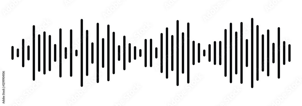 Voice audio message. Radio sound waves. Music audio track waveform ...