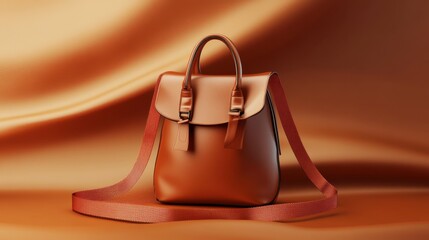 Poster - Stylish 3D Render of Textured Fabric Bag in Warm Light