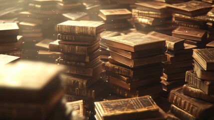 Poster - Warm 3D Reading Environment with Stacked Books