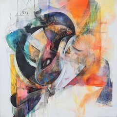 Poster - Exploring Fluid Forms: An Abstract Expression of Color and Texture in Dynamic Composition