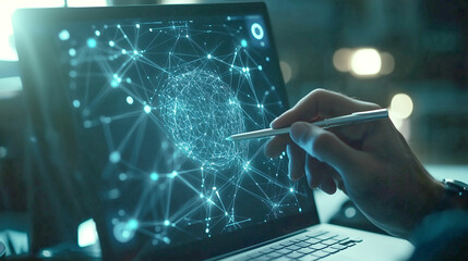 laptop with world map on screen