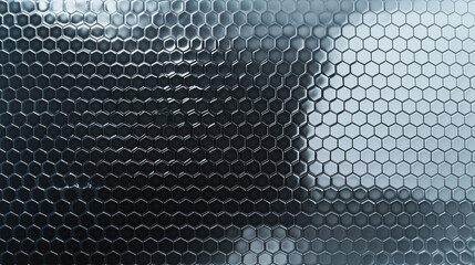 Aufkleber - metallic background with grid of hexagonal tiles creates modern and sleek appearance, reflecting light unique pattern. design is both futuristic and industrial, offering sense of depth and texture