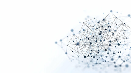 Poster - Abstract Network Connecting Blue Dots With Arrows on White Background