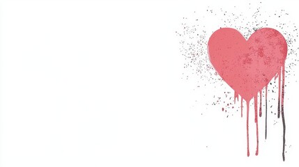 Poster - Heart with blood dripping down creating a dramatic and intense visual representation of emotion
