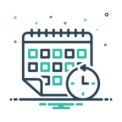 Wall Mural - mix icon for reschedule