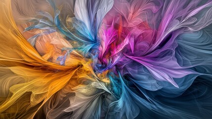 Aufkleber - Vibrant abstract swirling colors and textures digital artwork artistic environment fluid motion dynamic concept