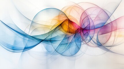 Poster - Dynamic abstract artwork of overlapping circles studio digital art colorful artistic perspective
