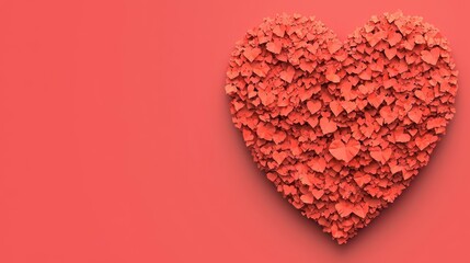 Aufkleber - Coral Red Heart Shaped Abstract Background