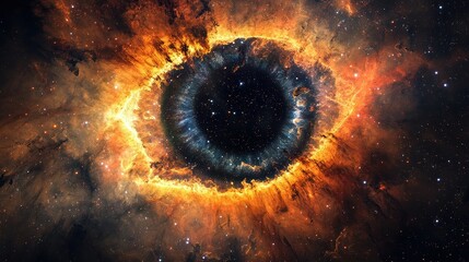 Wall Mural - cosmic eye nebula with vibrant colors and dazzling star field