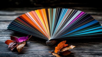 Aufkleber - Vibrant color palette swatch fan display artistic studio photography top view creative inspiration
