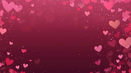 Poster - Pink and Red Heart Background Valentine's Day Design