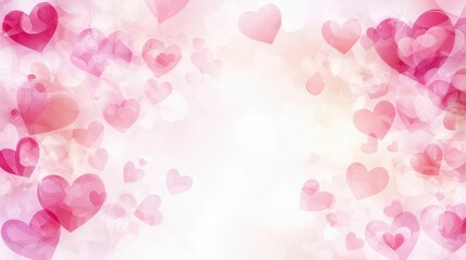 Poster - Pink Hearts Soft Background Romantic Love Valentine Design