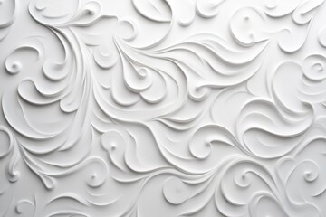 Poster - Close-up of a sophisticated wave pattern in white, featuring soft lighting that highlights texture and depth, ideal for contemporary design projects and branding