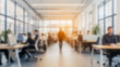 © udin - Out of Focus Contemporary Modern offices Workspace Background. AI Generated Images