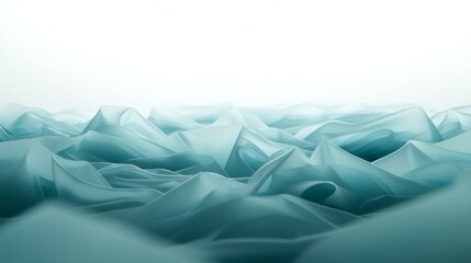 Poster - Soft, translucent plastic sheets drape over a flat surface, forming flowing patterns that catch the light, creating an ethereal ambiance in a studio
