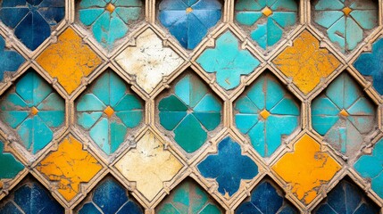 Poster - Creating a vibrant islamic tile pattern art studio digital design indoor close-up colorful geometry